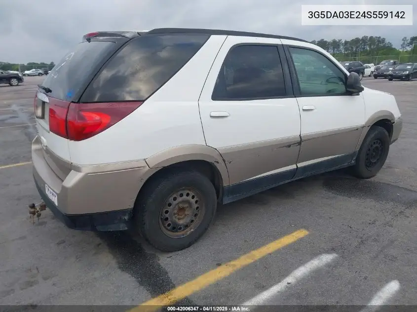 2004 Buick Rendezvous Cx VIN: 3G5DA03E24S559142 Lot: 42006347