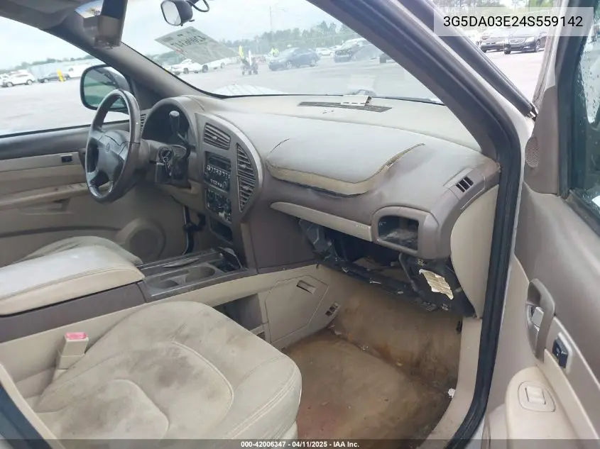 2004 Buick Rendezvous Cx VIN: 3G5DA03E24S559142 Lot: 42006347