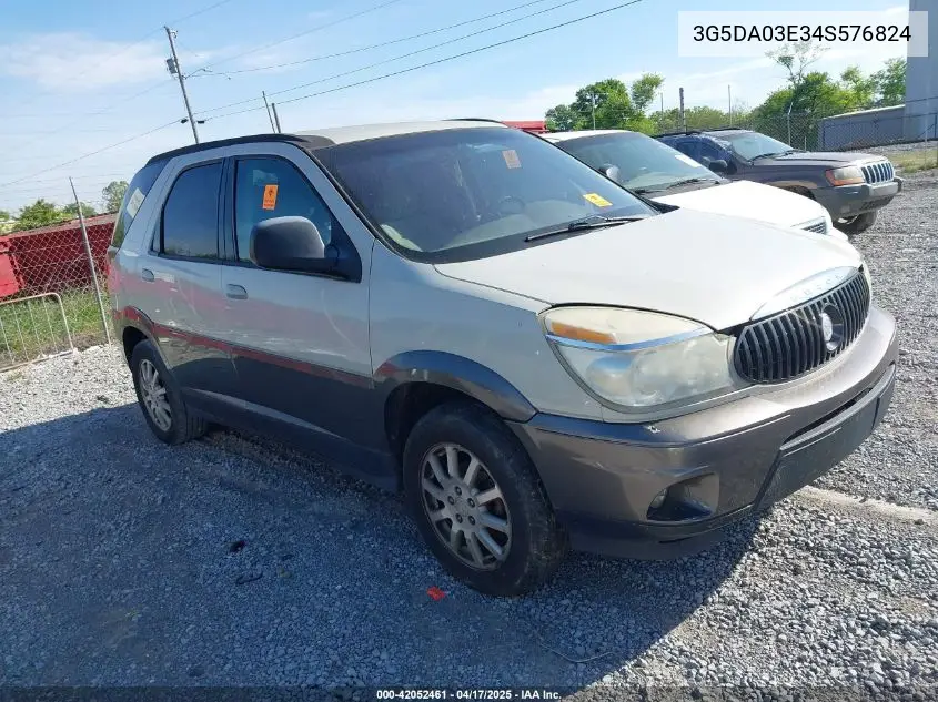 2004 Buick Rendezvous Cx VIN: 3G5DA03E34S576824 Lot: 42052461