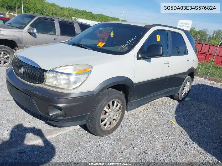 2004 Buick Rendezvous Cx VIN: 3G5DA03E34S576824 Lot: 42052461