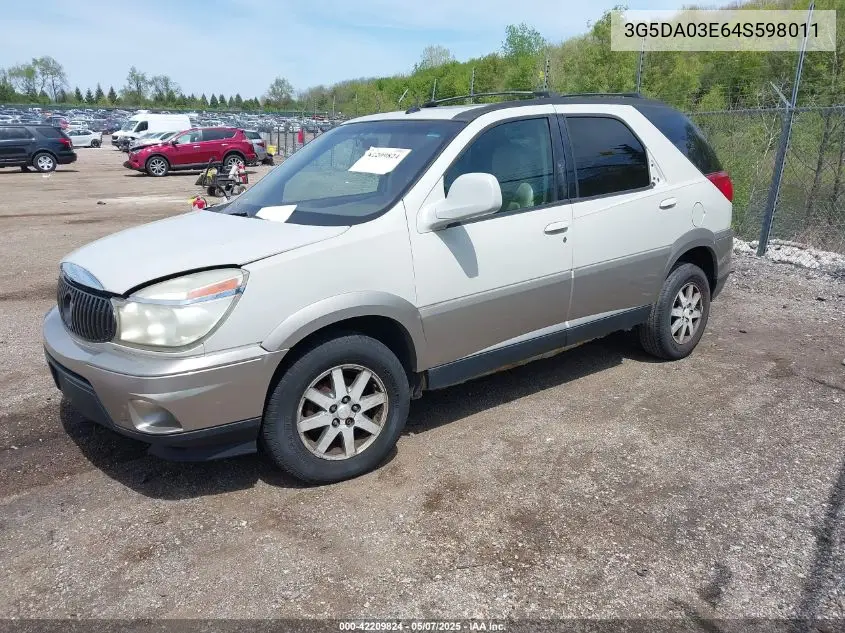 2004 Buick Rendezvous Cx VIN: 3G5DA03E64S598011 Lot: 42209824