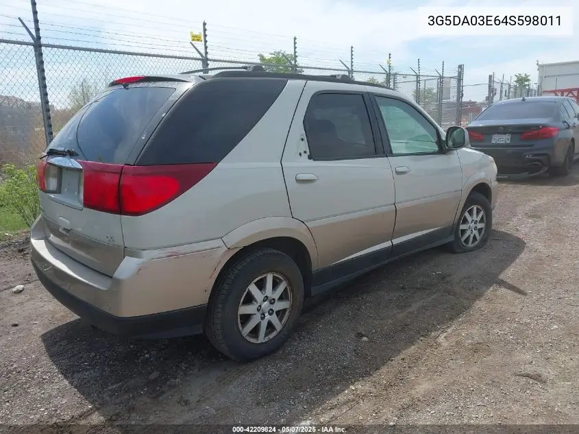 2004 Buick Rendezvous Cx VIN: 3G5DA03E64S598011 Lot: 42209824