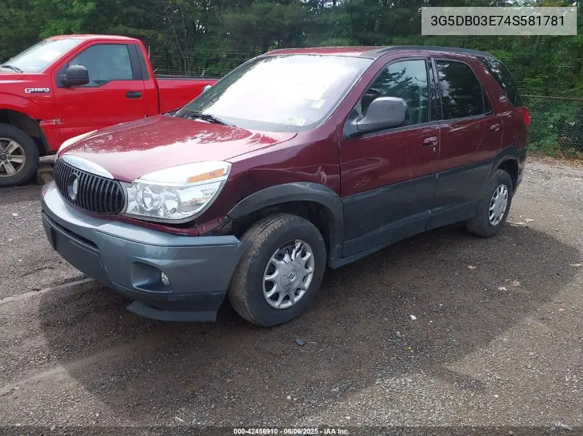 2004 Buick Rendezvous Cx VIN: 3G5DB03E74S581781 Lot: 42456910