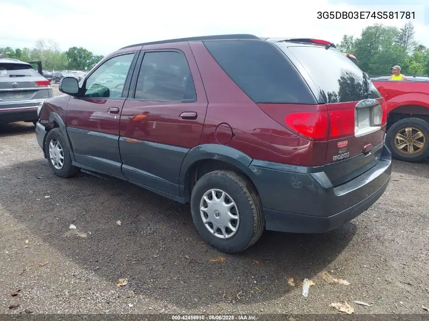 2004 Buick Rendezvous Cx VIN: 3G5DB03E74S581781 Lot: 42456910