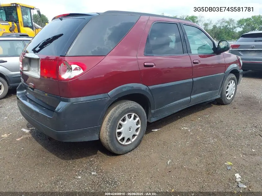 2004 Buick Rendezvous Cx VIN: 3G5DB03E74S581781 Lot: 42456910