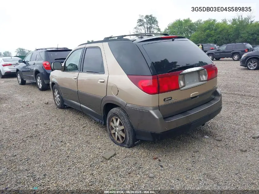 2004 Buick Rendezvous Cx VIN: 3G5DB03E04S589835 Lot: 42574134
