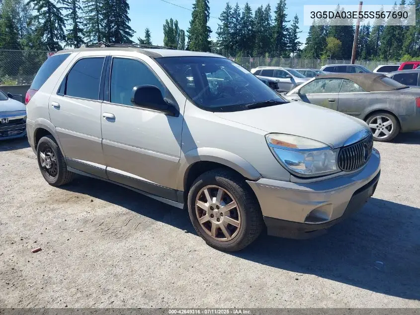 2005 Buick Rendezvous Cx VIN: 3G5DA03E55S567690 Lot: 42649316