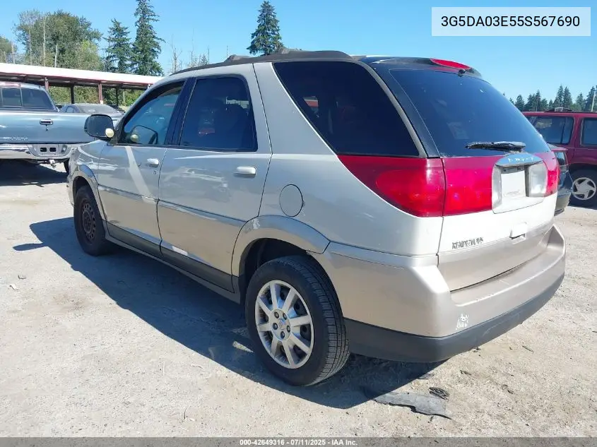 2005 Buick Rendezvous Cx VIN: 3G5DA03E55S567690 Lot: 42649316