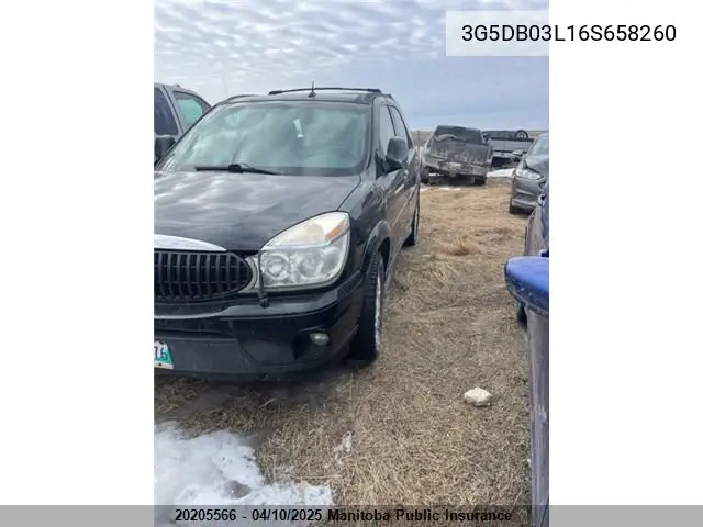 2006 Buick Rendezvous Cxl VIN: 3G5DB03L16S658260 Lot: 20205566