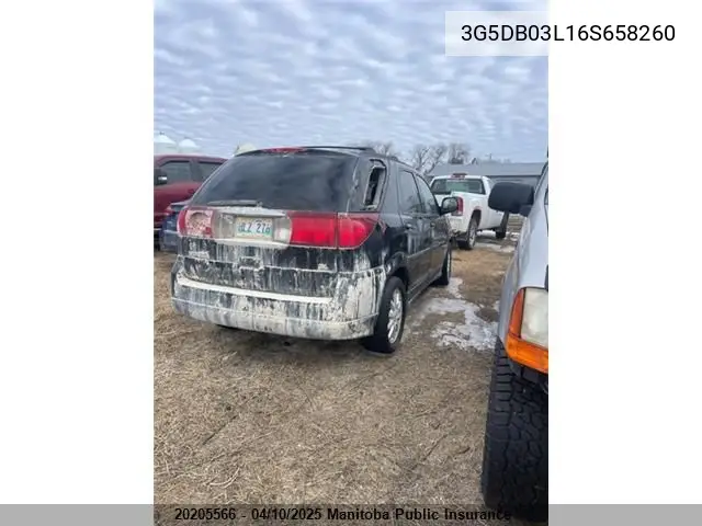 2006 Buick Rendezvous Cxl VIN: 3G5DB03L16S658260 Lot: 20205566