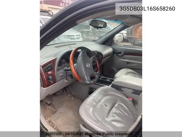 2006 Buick Rendezvous Cxl VIN: 3G5DB03L16S658260 Lot: 20205566
