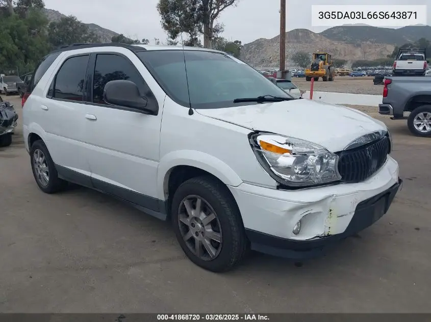 2006 Buick Rendezvous Cx VIN: 3G5DA03L66S643871 Lot: 41868720