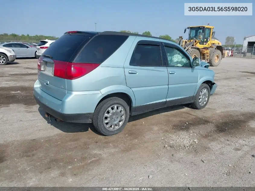 2006 Buick Rendezvous Cx VIN: 3G5DA03L56S598020 Lot: 42130917