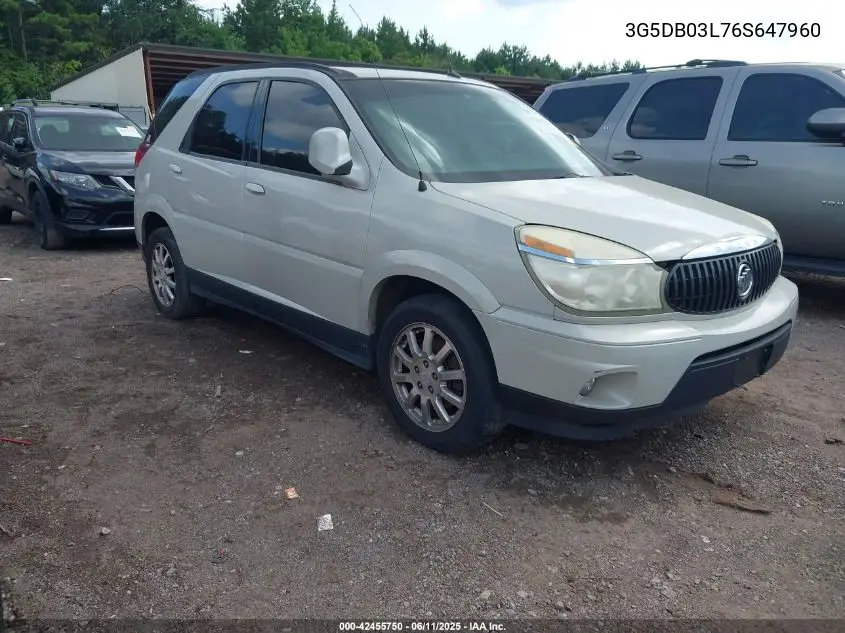 2006 Buick Rendezvous Cx VIN: 3G5DB03L76S647960 Lot: 42455750