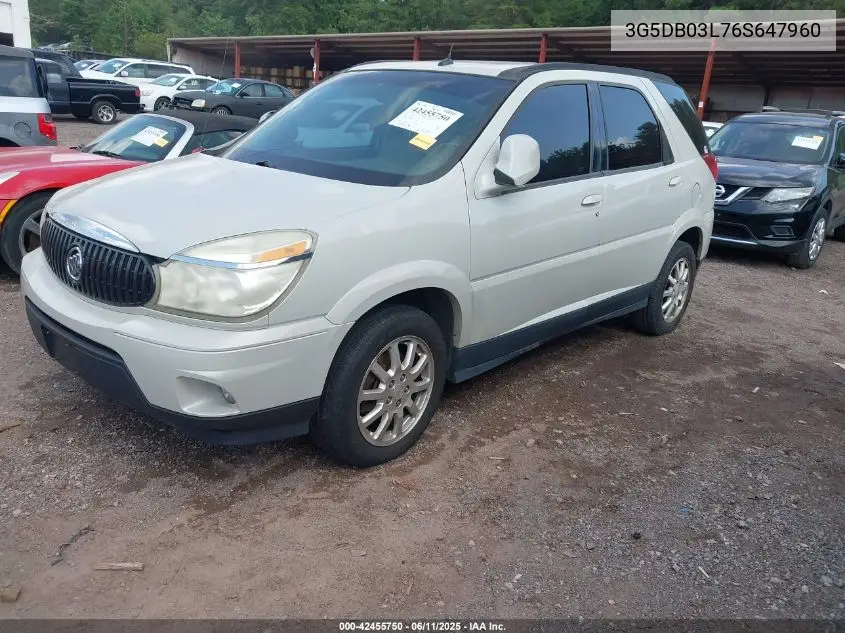 2006 Buick Rendezvous Cx VIN: 3G5DB03L76S647960 Lot: 42455750