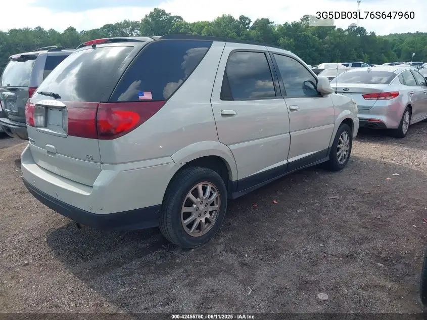 2006 Buick Rendezvous Cx VIN: 3G5DB03L76S647960 Lot: 42455750