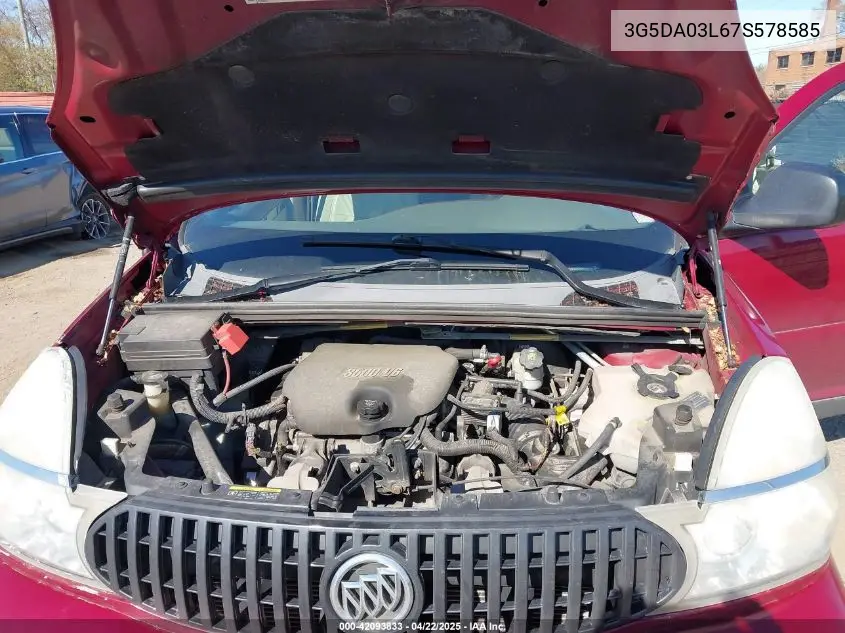 2007 Buick Rendezvous Cx VIN: 3G5DA03L67S578585 Lot: 42093833