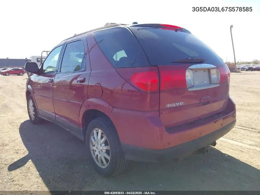 2007 Buick Rendezvous Cx VIN: 3G5DA03L67S578585 Lot: 42093833