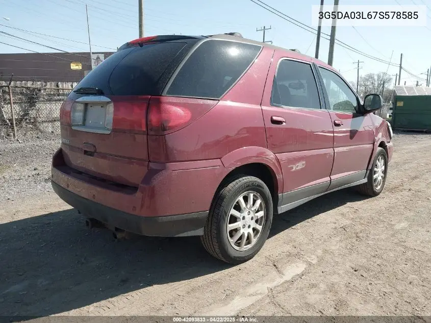 2007 Buick Rendezvous Cx VIN: 3G5DA03L67S578585 Lot: 42093833