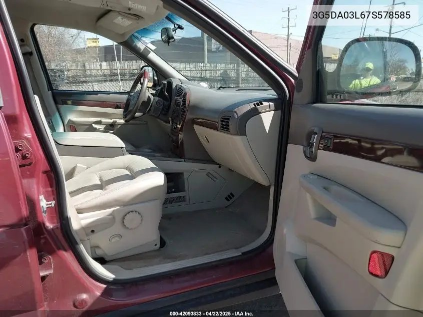 2007 Buick Rendezvous Cx VIN: 3G5DA03L67S578585 Lot: 42093833