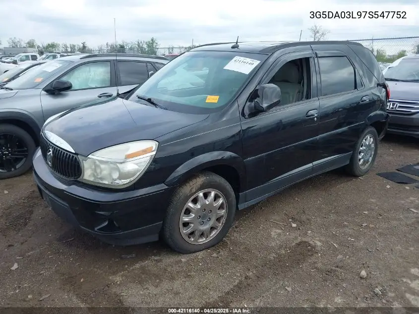 2007 Buick Rendezvous Cxl VIN: 3G5DA03L97S547752 Lot: 42116140