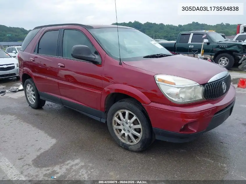 2007 Buick Rendezvous Cx VIN: 3G5DA03L17S594838 Lot: 42388879