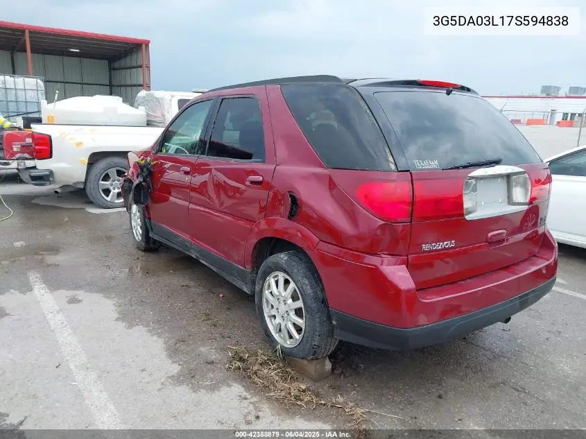2007 Buick Rendezvous Cx VIN: 3G5DA03L17S594838 Lot: 42388879