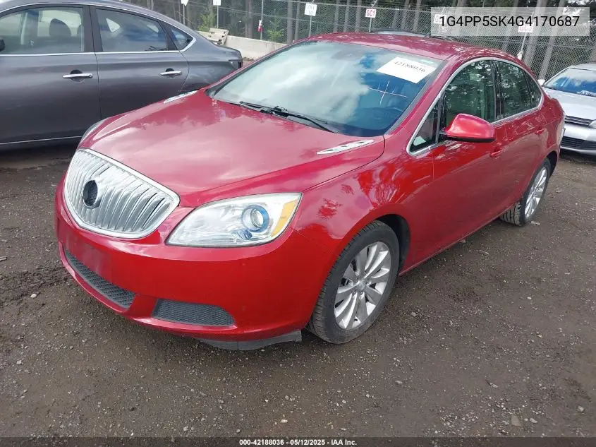 2016 Buick Verano VIN: 1G4PP5SK4G4170687 Lot: 42188036