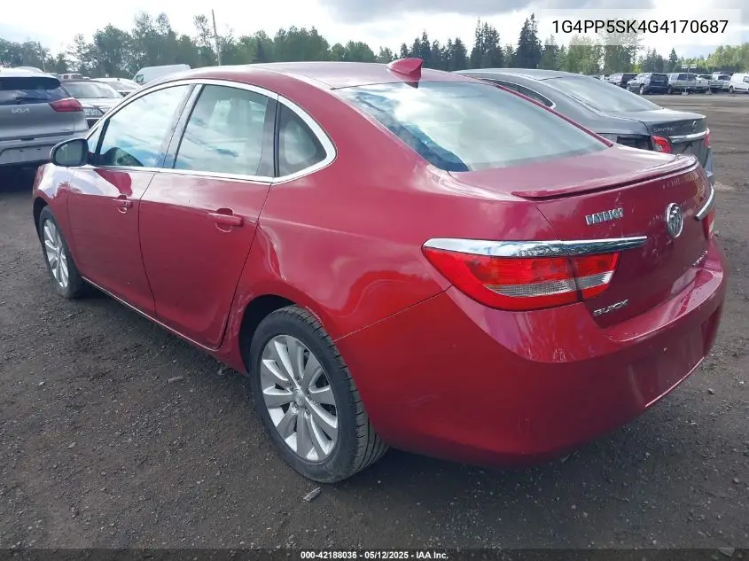 2016 Buick Verano VIN: 1G4PP5SK4G4170687 Lot: 42188036
