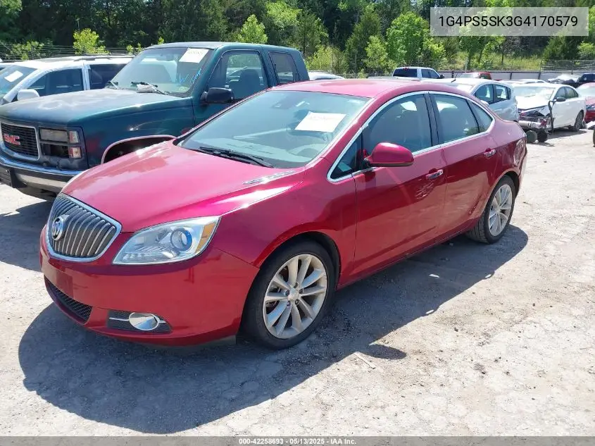 2016 Buick Verano Leather Group VIN: 1G4PS5SK3G4170579 Lot: 42258693