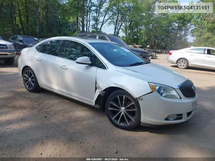 2016 Buick Verano Sport Touring Group VIN: 1G4PW5SK5G4131951 Lot: 42603557