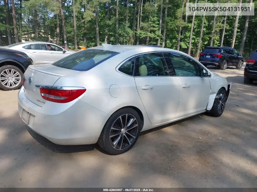 2016 Buick Verano Sport Touring Group VIN: 1G4PW5SK5G4131951 Lot: 42603557