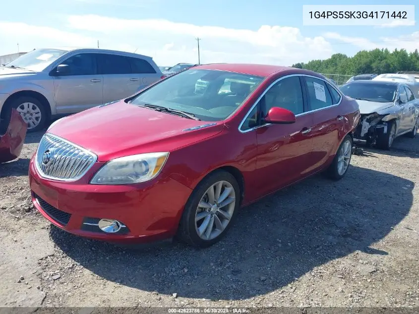 2016 Buick Verano Leather Group VIN: 1G4PS5SK3G4171442 Lot: 42623786
