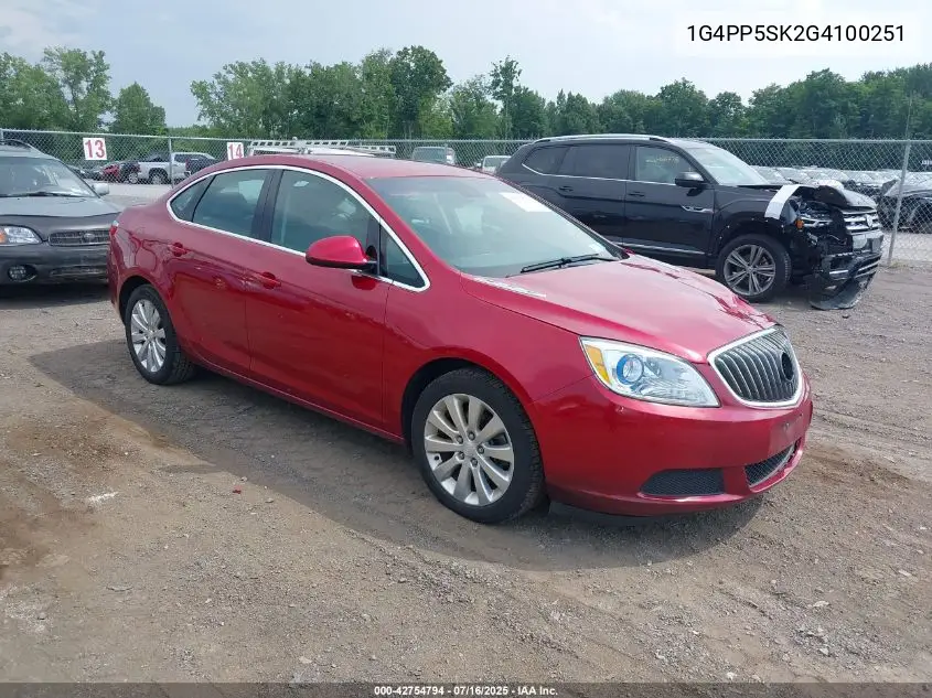 2016 Buick Verano VIN: 1G4PP5SK2G4100251 Lot: 42754794