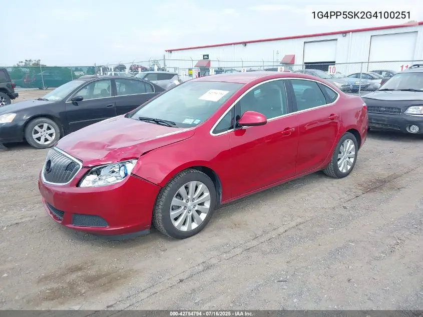 2016 Buick Verano VIN: 1G4PP5SK2G4100251 Lot: 42754794