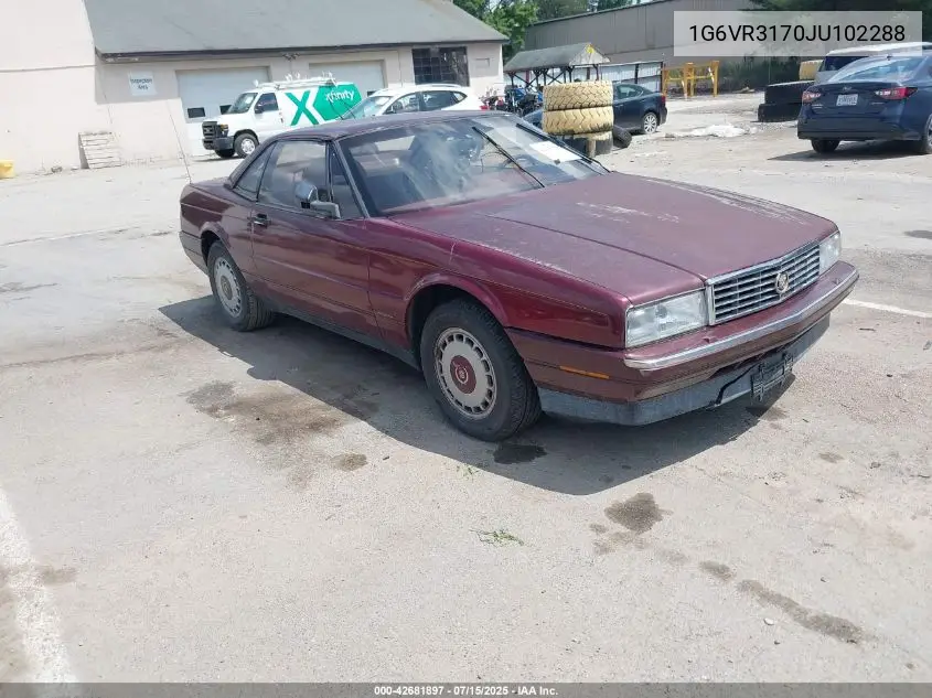 1988 Cadillac Allante VIN: 1G6VR3170JU102288 Lot: 42681897