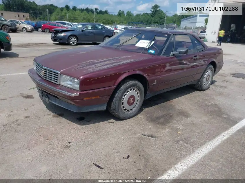 1988 Cadillac Allante VIN: 1G6VR3170JU102288 Lot: 42681897