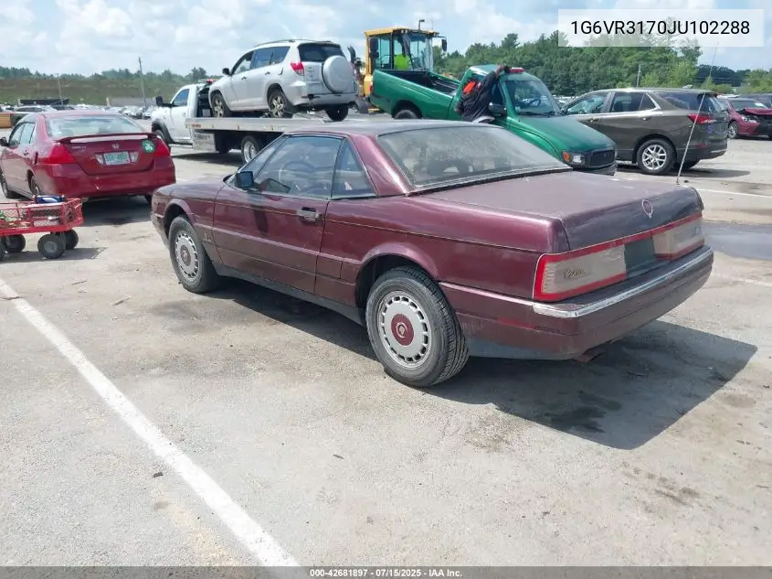 1988 Cadillac Allante VIN: 1G6VR3170JU102288 Lot: 42681897