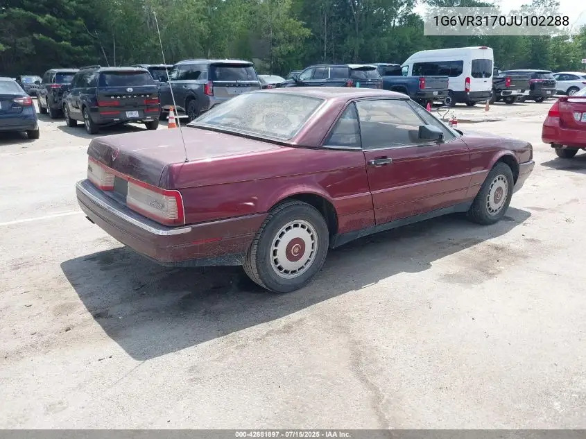 1988 Cadillac Allante VIN: 1G6VR3170JU102288 Lot: 42681897