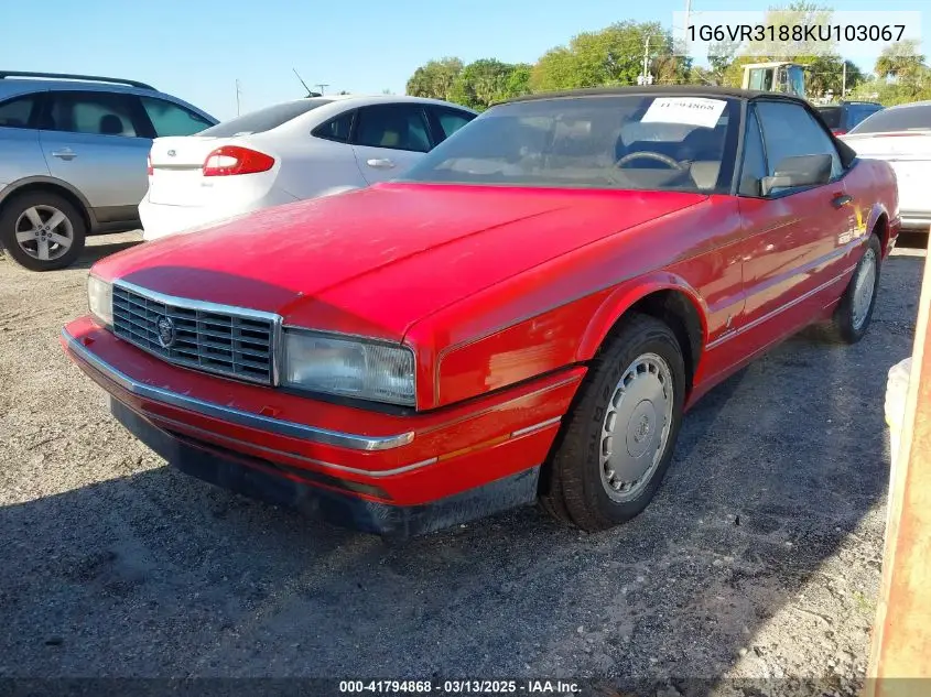 1989 Cadillac Allante VIN: 1G6VR3188KU103067 Lot: 41794868