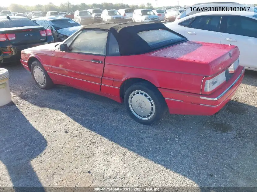 1989 Cadillac Allante VIN: 1G6VR3188KU103067 Lot: 41794868