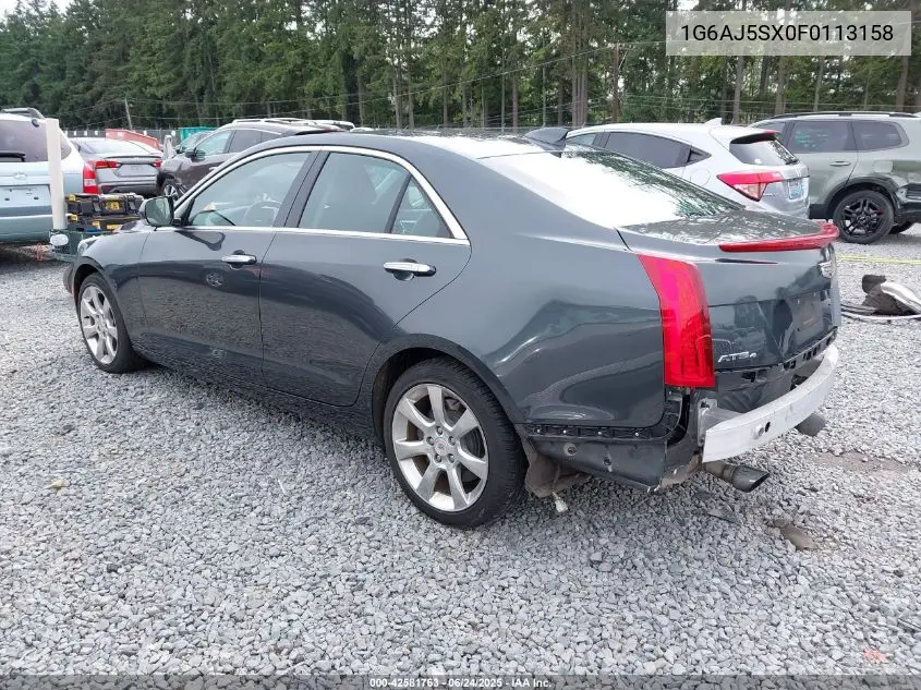 2015 Cadillac Ats Performance VIN: 1G6AJ5SX0F0113158 Lot: 42581763