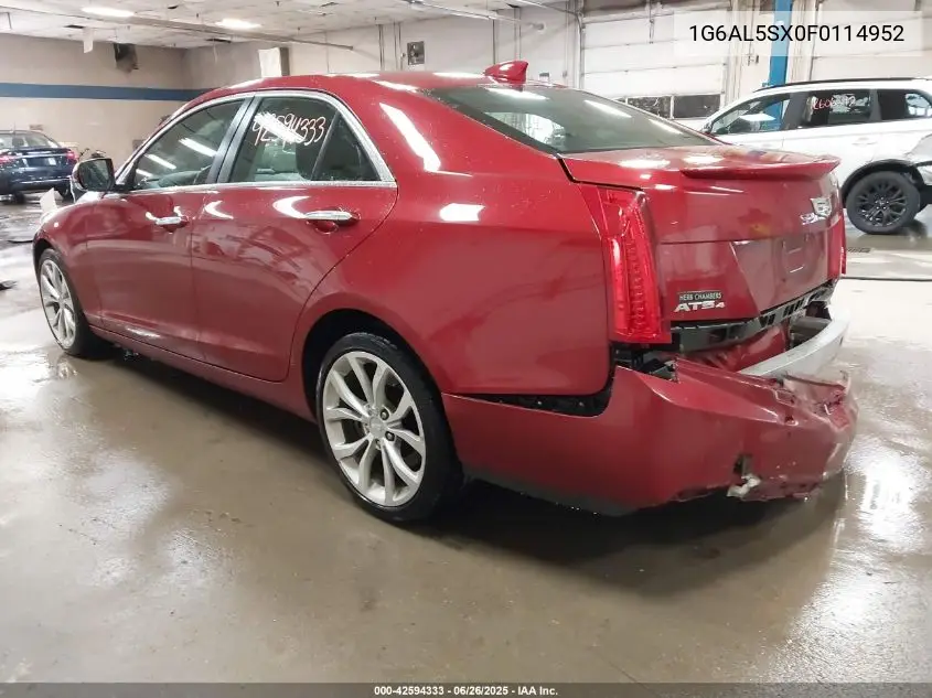 2015 Cadillac Ats Premium VIN: 1G6AL5SX0F0114952 Lot: 42594333