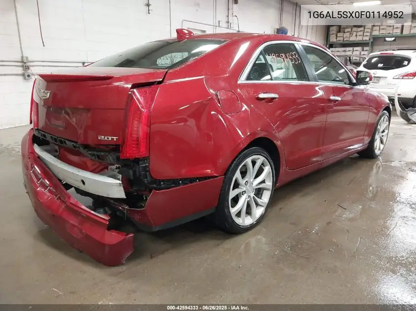 2015 Cadillac Ats Premium VIN: 1G6AL5SX0F0114952 Lot: 42594333