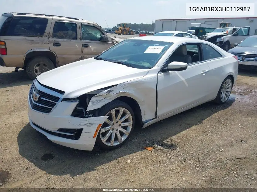 2017 Cadillac Ats Luxury VIN: 1G6AB1RX3H0112987 Lot: 42581842