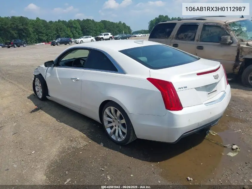 2017 Cadillac Ats Luxury VIN: 1G6AB1RX3H0112987 Lot: 42581842