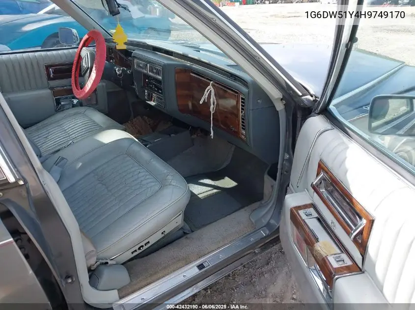 1987 Cadillac Brougham VIN: 1G6DW51Y4H9749170 Lot: 42432190