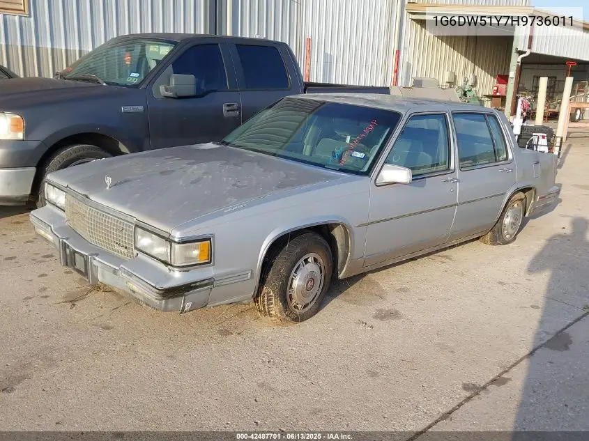 1987 Cadillac Brougham VIN: 1G6DW51Y7H9736011 Lot: 42487701