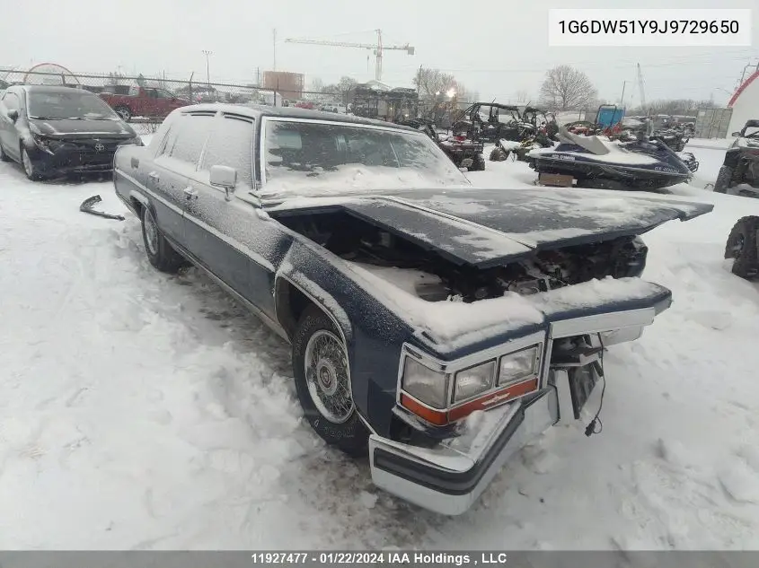 1988 Cadillac Brougham VIN: 1G6DW51Y9J9729650 Lot: 11927477