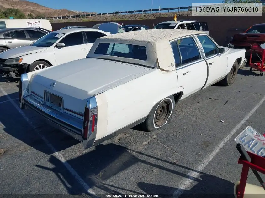 1988 Cadillac Brougham VIN: 1G6DW51Y6JR766610 Lot: 42670711